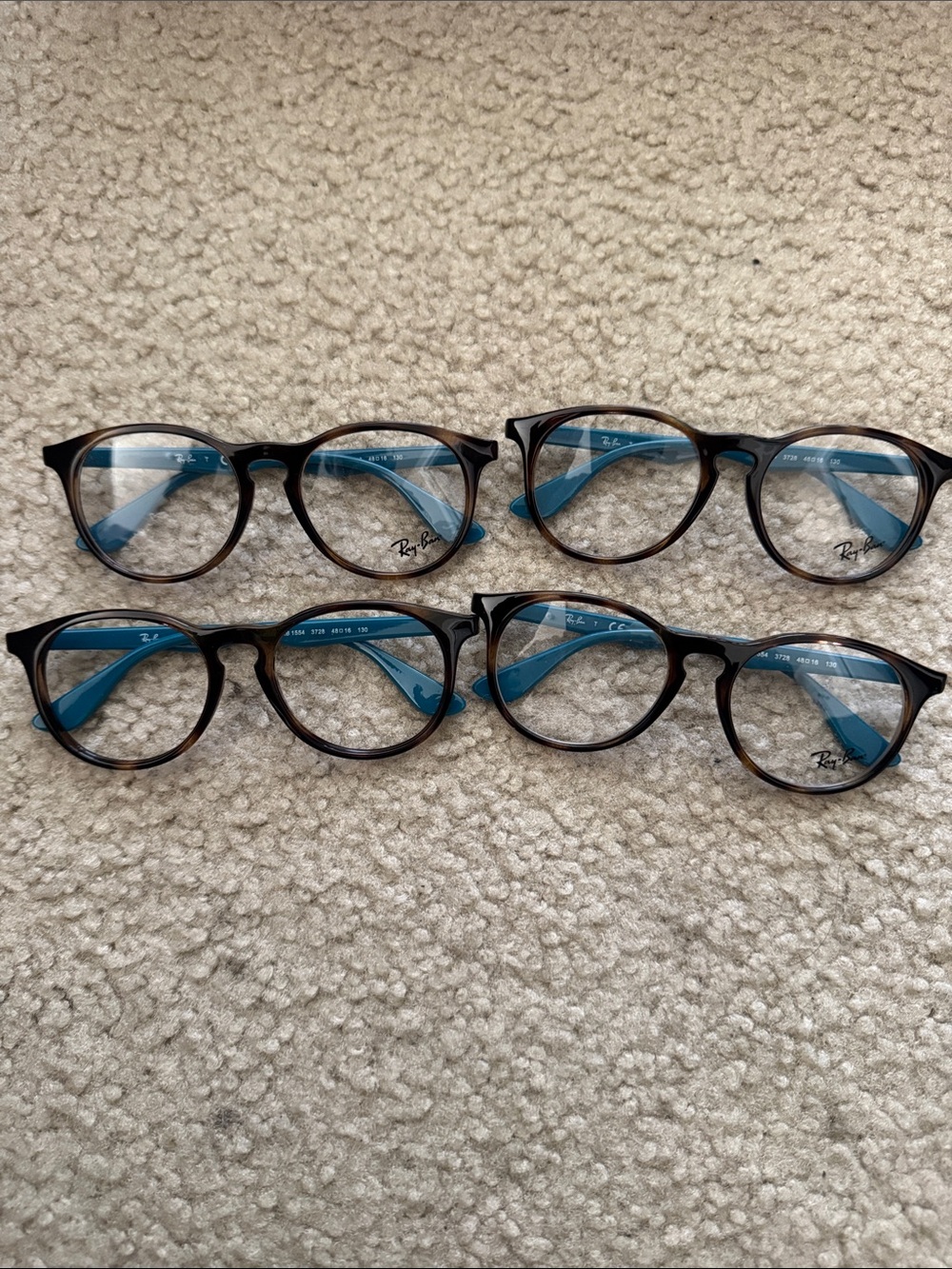 Ray-Ban Junior RY1554 Kids Eyeglass Frames – Tortoise & Blue – New – 48-16-130
